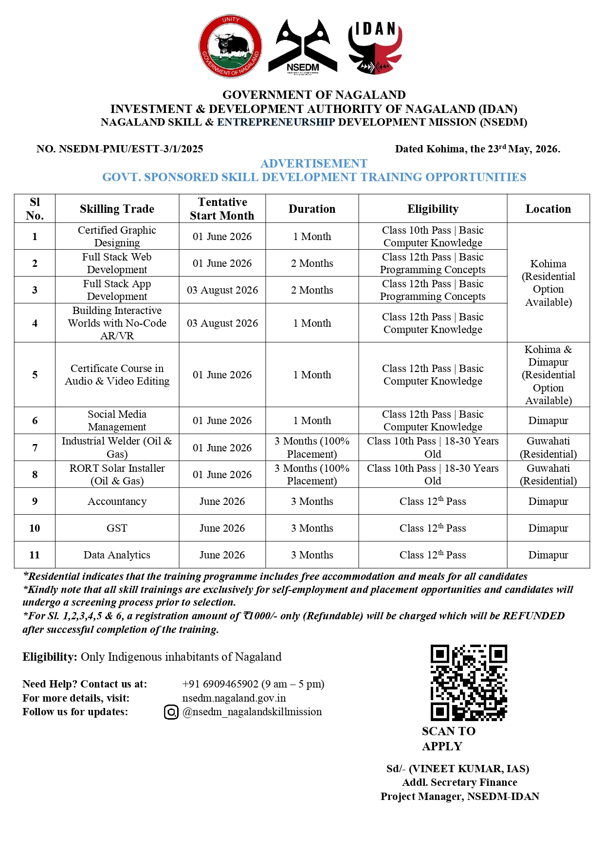 NSEDM Training Advertisement